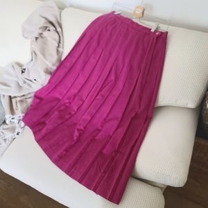 Vintage Magenta pleated midi skirt